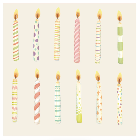 Birthday Candles Cocktail Napkins- Pack of 20