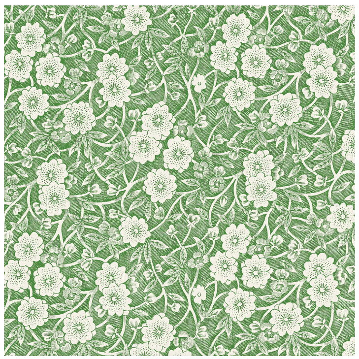Green Calico Cocktail Napkins- Pack of 20
