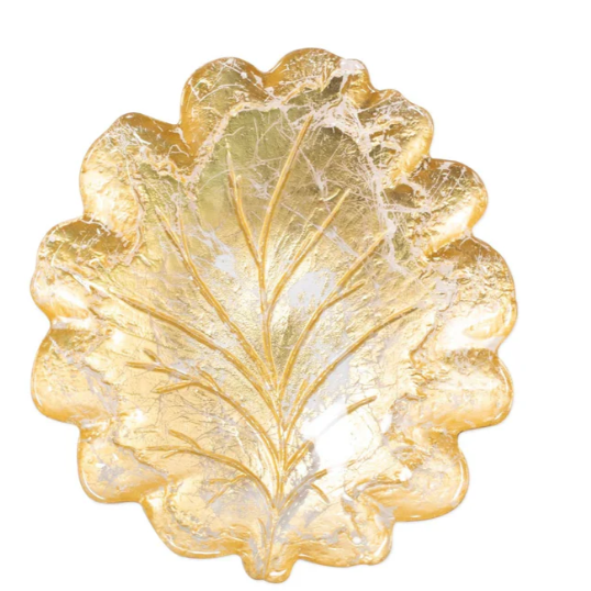 Moon Glass Leaf Salad Plate