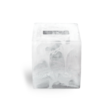 Square Tissue Box- White Swirl