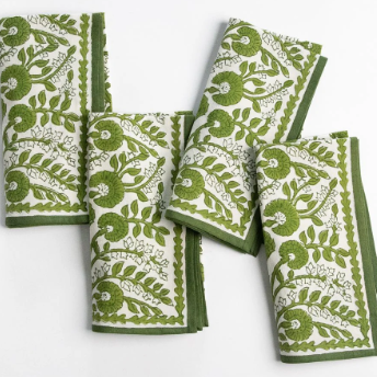 Cactus Flower Lettuce Green Napkin | Set of 4