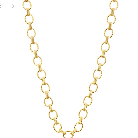 Cleopatra Small Link Necklace, 16"+2" - Gold