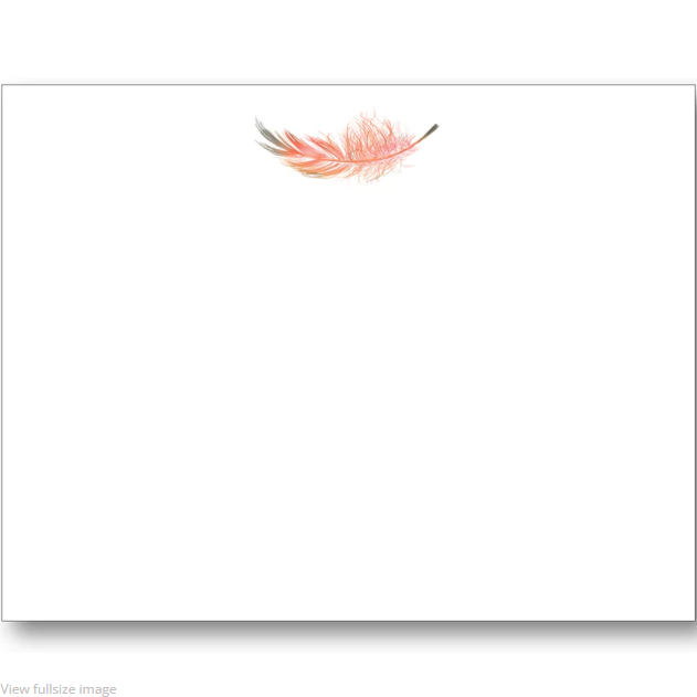 Marabou Feather Roange Box of Notecards