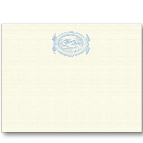 English Hare Oval in Blue/Ecru Box of Notecards