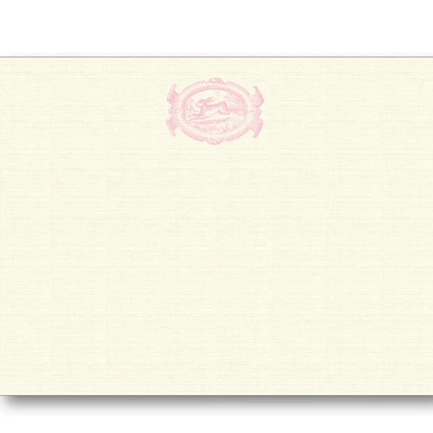 English Hare Oval in Pink Box of Notecards