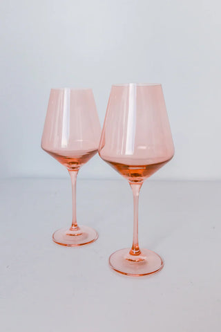 Blush Pink Stemmed Set of 2