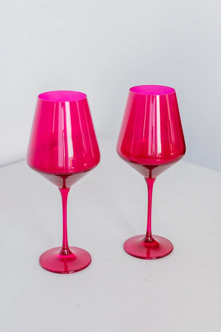 Fuchsia Stemmed Wine-Set of Two