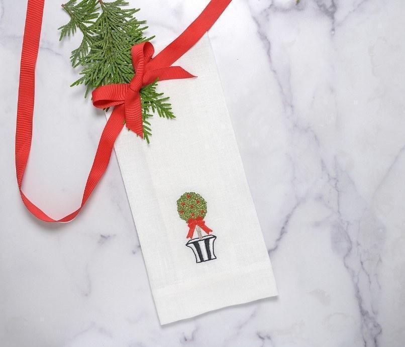 Holiday Topiary Tea Towel