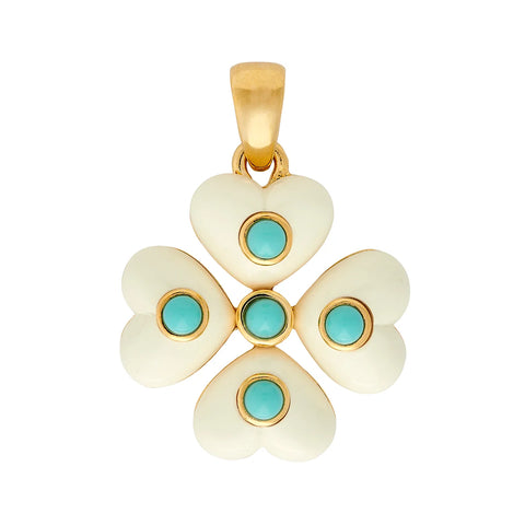 Trefle Pendant-Turquoise