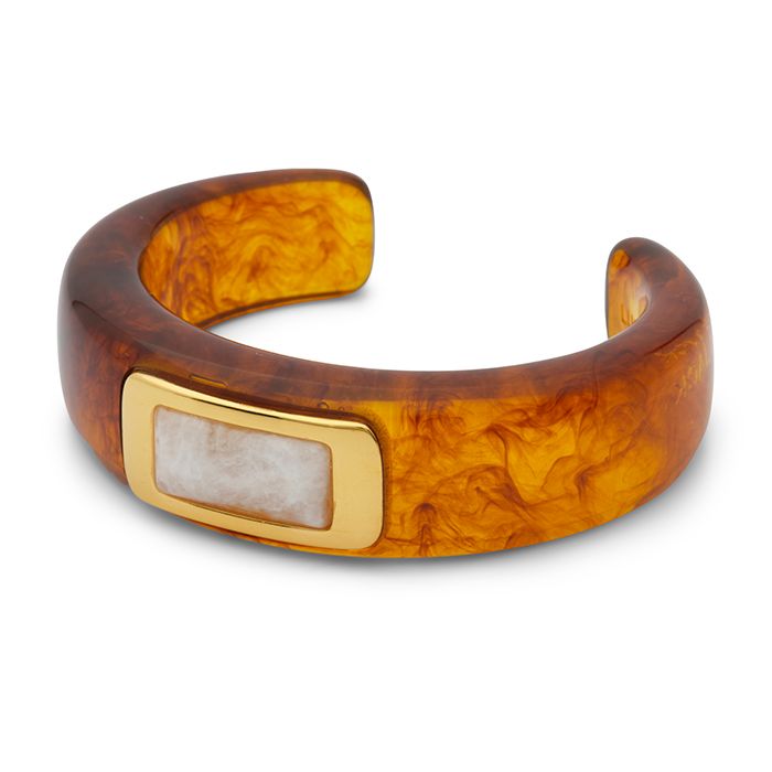 Tortoise Shell and Moonstone Cuff