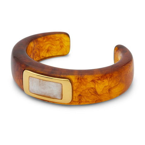 Tortoise Shell and Moonstone Cuff