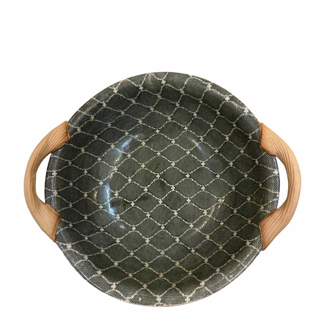 Pine Arabesque 9" Vegetable Bowl with Handles