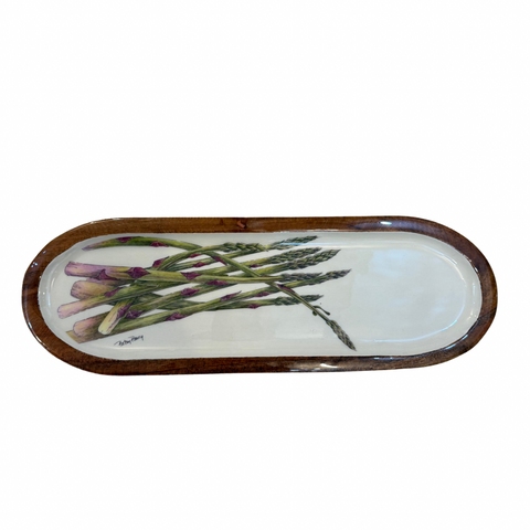 Asparagus Wooden Bread Tray