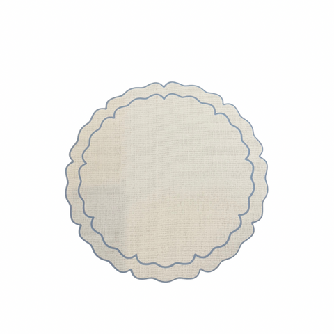 Scallop Light Blue Vinilo Mat Set of 4