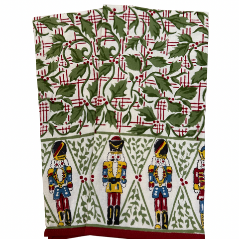 Holly Berry Nutcracker Tea Towel-Set of Two