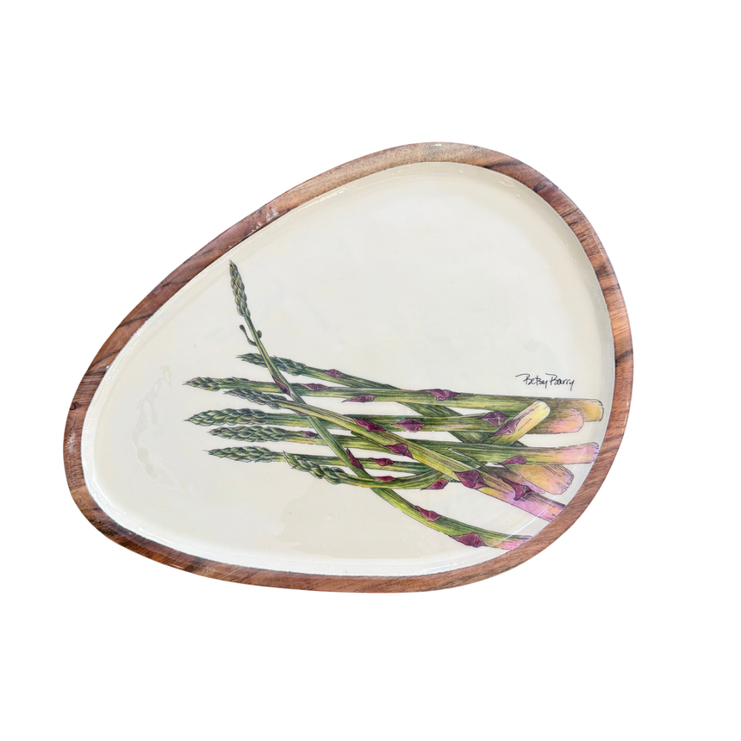 Asparagus Wooden Oval Tray