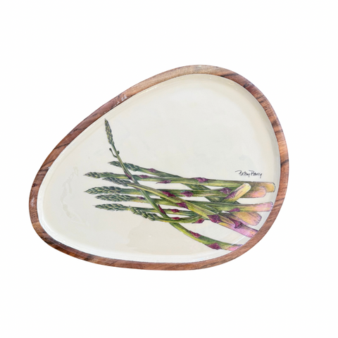 Asparagus Wooden Oval Tray