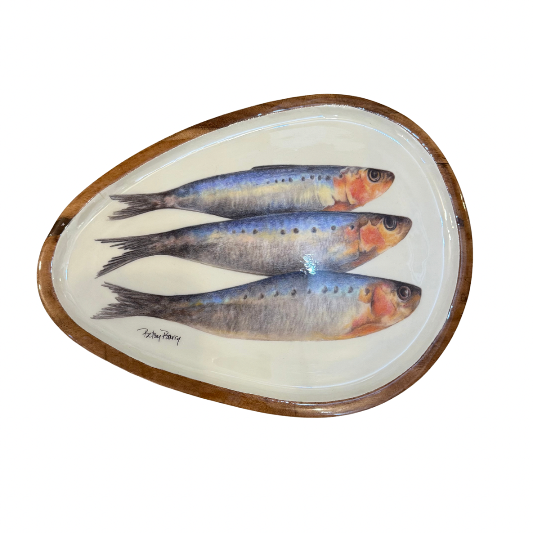 Sardine Wooden Oval Tray