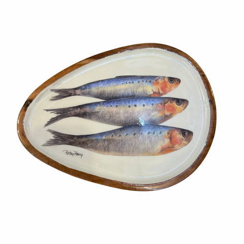 Sardine Wooden Oval Tray