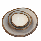 Set of Three Wooden Bowls White