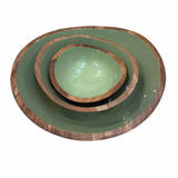 Set of Three Wooden Bowls-Matcha