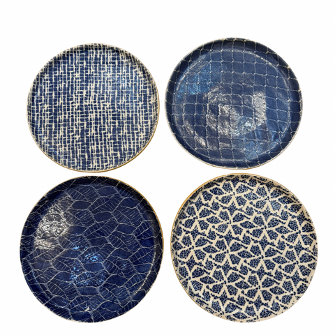 Cobalt Set of Four Coupe Luncheon Plates