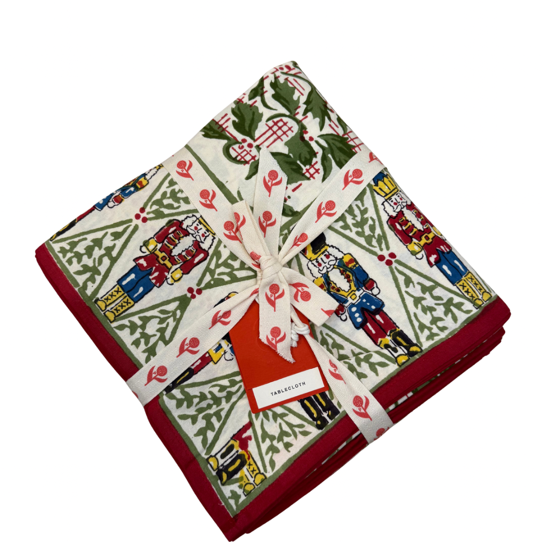 Holly Berry Nutcracker Tablecloth-60"x120"