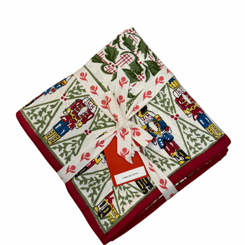Holly Berry Nutcracker Tablecloth-60"x120"