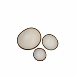 Set of Three Wooden Bowls White