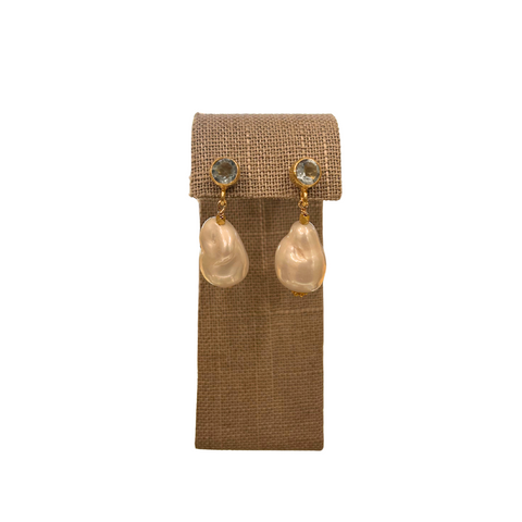 Arabella Baroque Earring- Blue Topaz