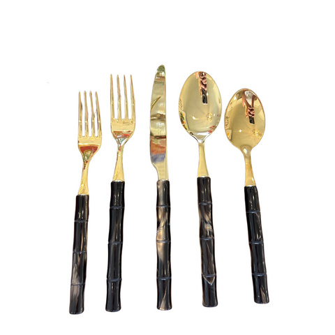 Bamboo 5 pc Brown Pearl Gold