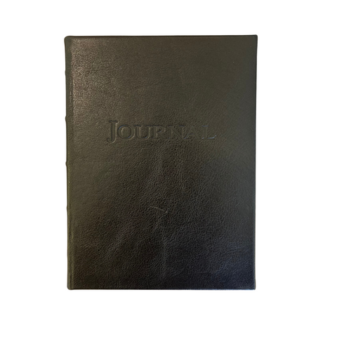 Large Lined Manuscript Black Leather