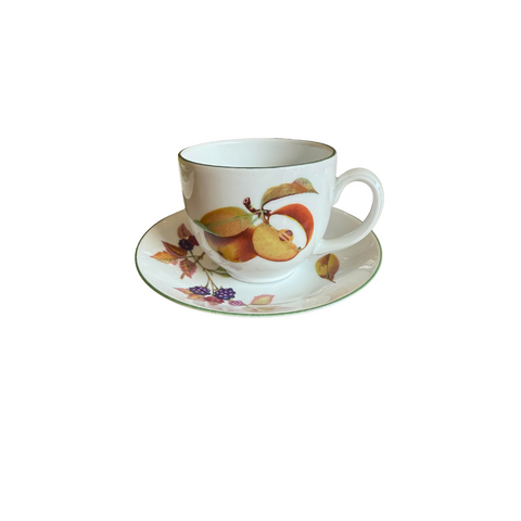 Royal Worcester English China Evesham Vale Pattern Tea Cup and Saucer- Discontinued China