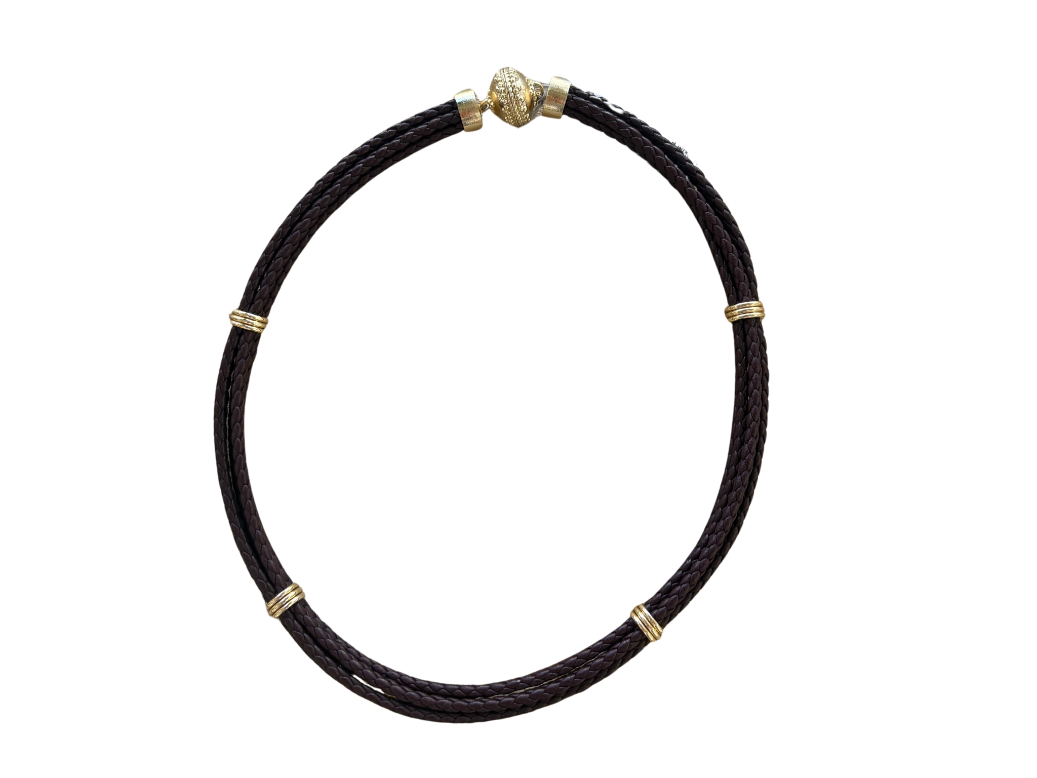 Aspen Braided Plum Leather Necklace