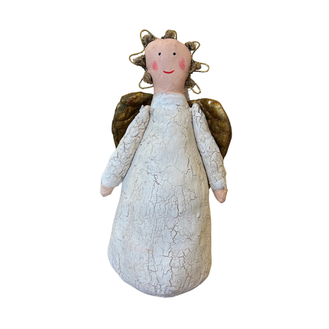 Canvas Angel with Gold Wings - 11.5"