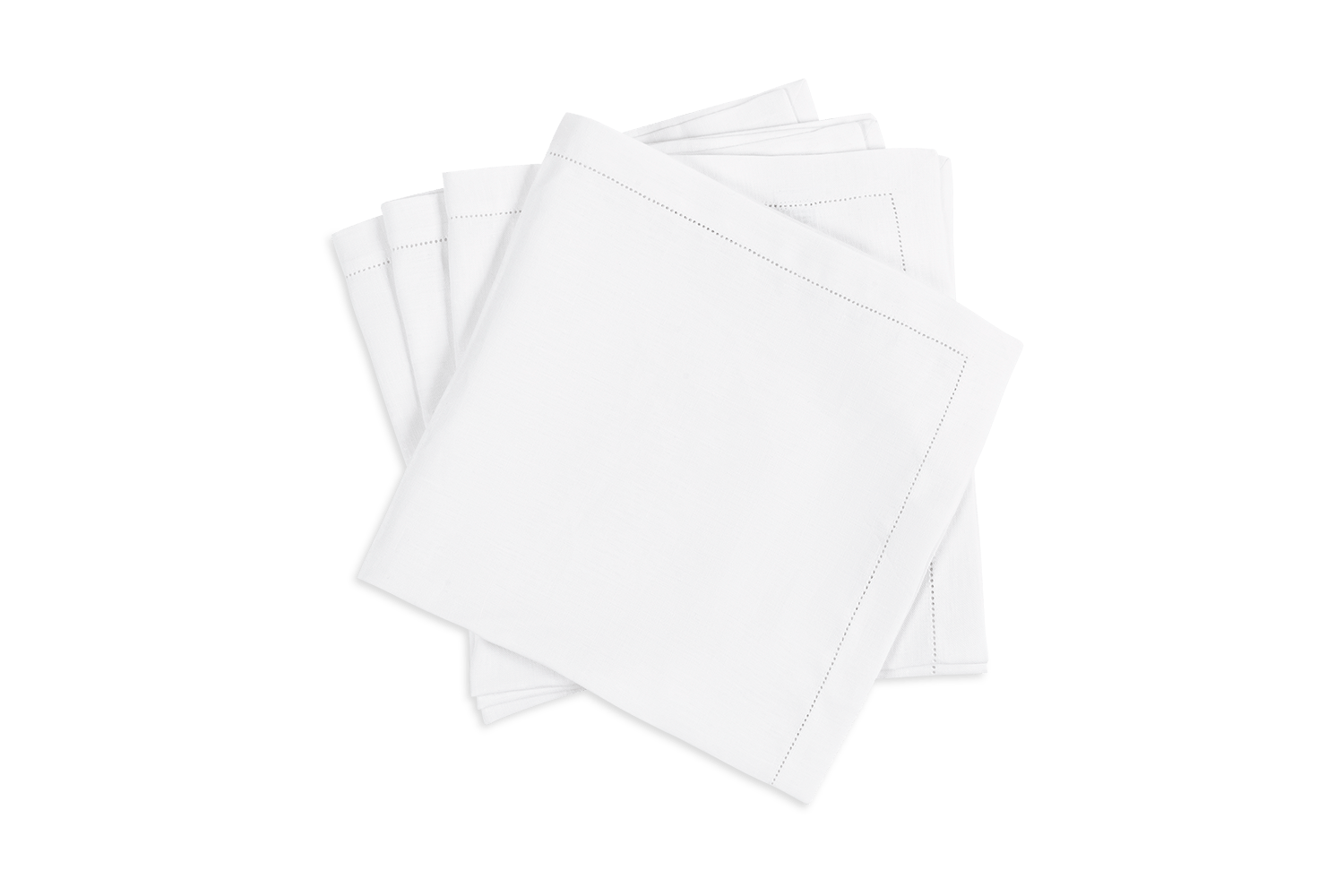 Valentina Hemstitch Napkin, White - Set of 4 with Monogram