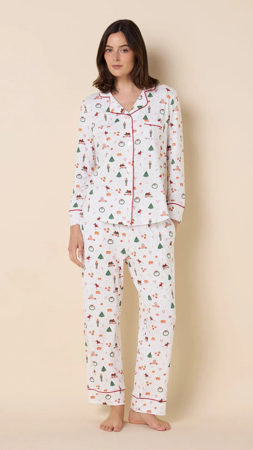 A Vintage Christmas Pima Knit Long-Sleeved Pajama
