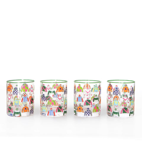 Jockey Silks Bourbon Glass-Set of Four