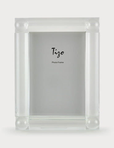 5X7 – Crystal Glass Frame 4 Corner Ball Clear