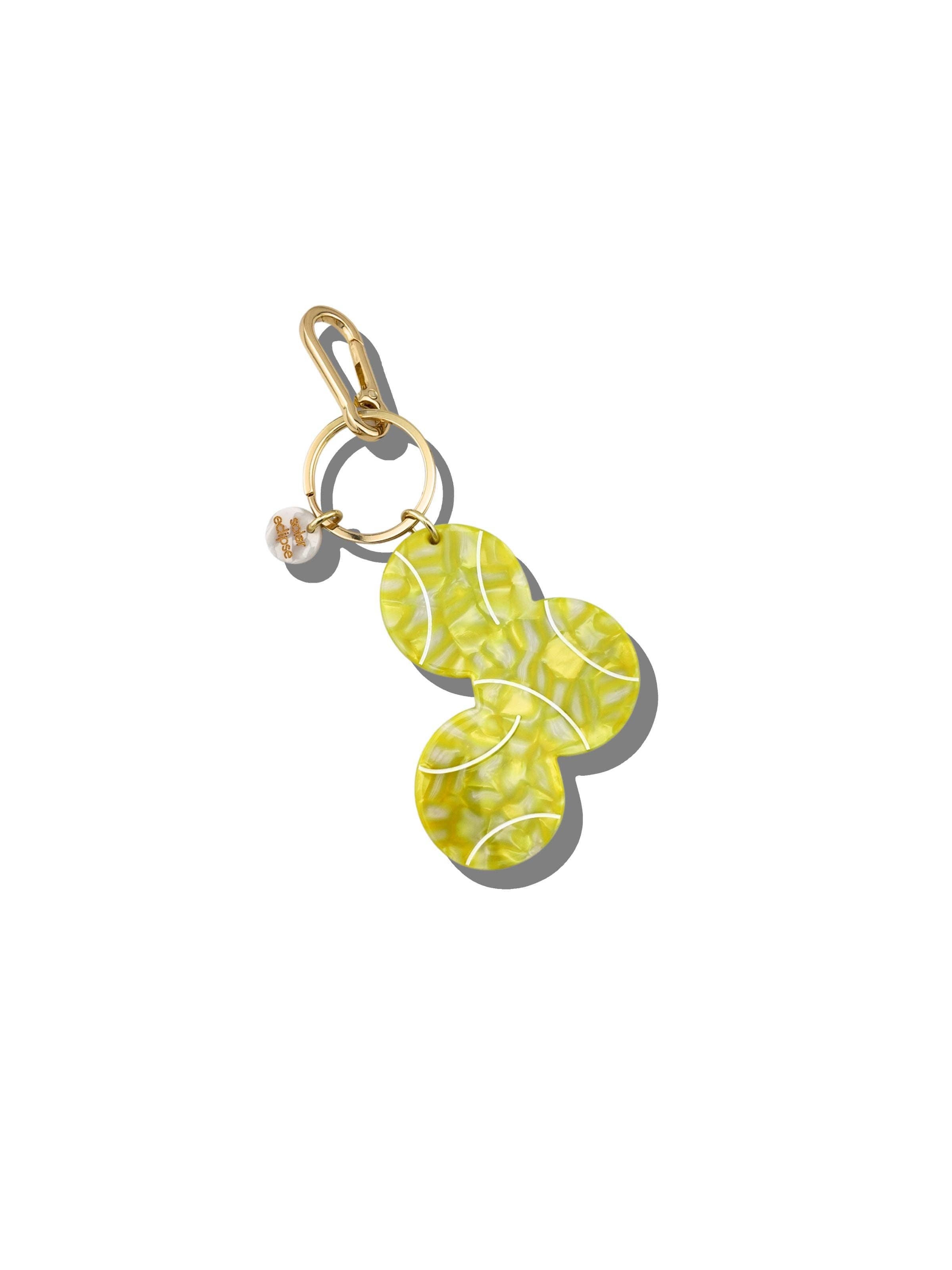 Hand-painted Tennis Ball Bag Charm + Keychain | Eco-Friendly