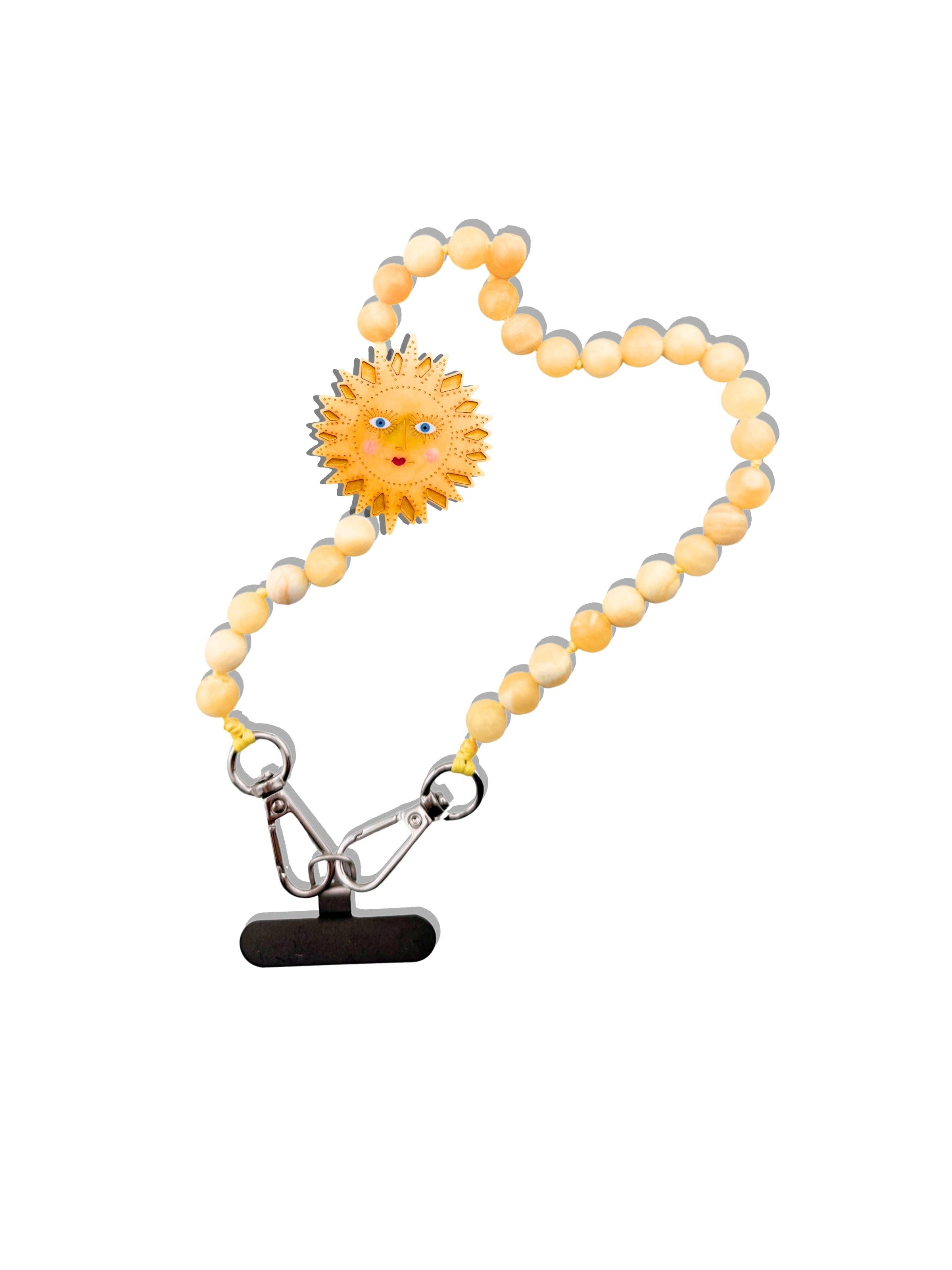 Hand-painted Celestial Sun Bracelet Phone Chain