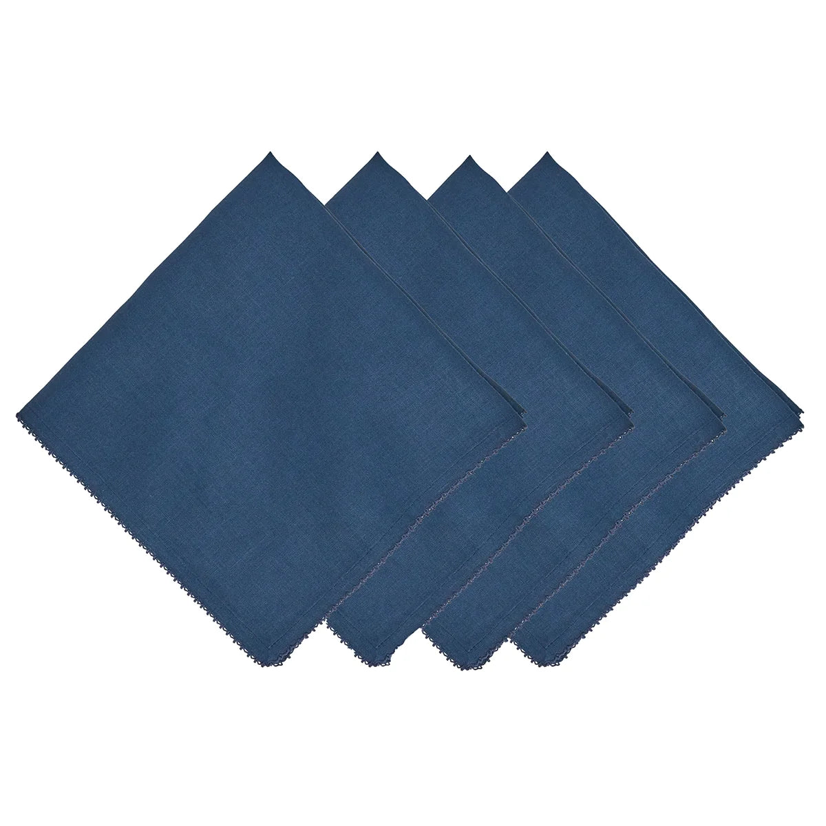 Berry Scallop Napkin Set/4 - Navy