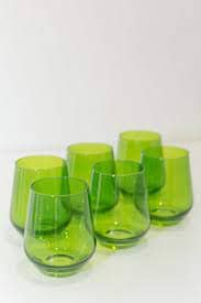 Forest Green Stemless Set of 6