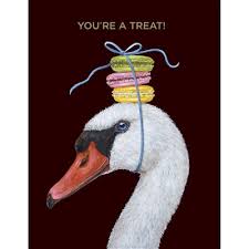 Swan Macaroon Card