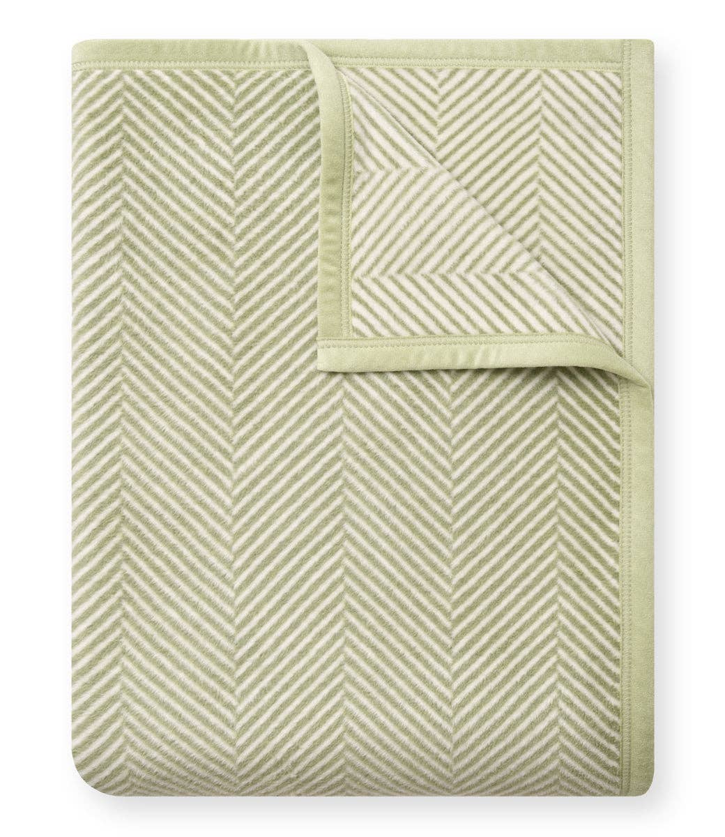 Harborview Herringbone Garden Green Blanket: Original