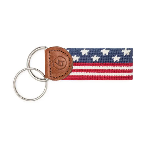Stars and Stripes Needlepoint Keychain