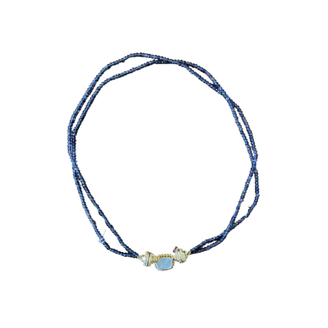 Mini Double Blue Iolite Necklace