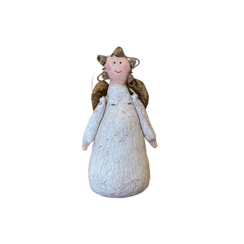 Canvas Angel with Gold Wings - 6"