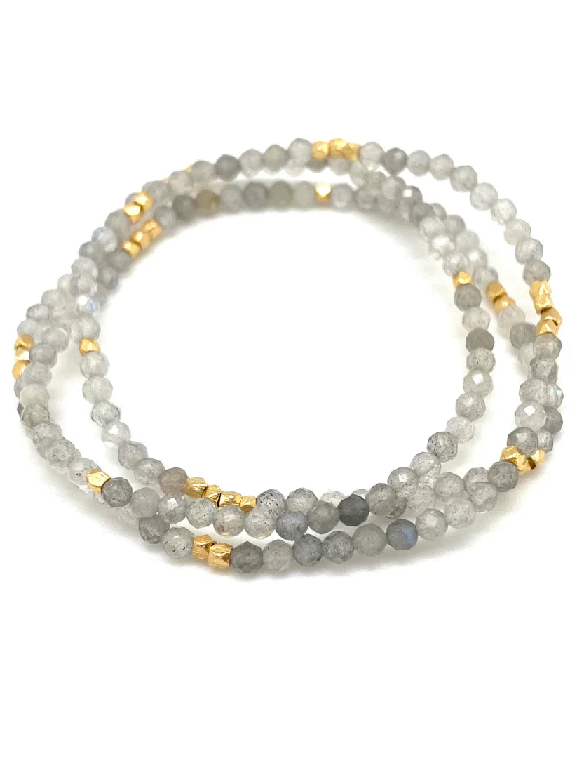 Sigrid Beaded Bracelet -Labradorite