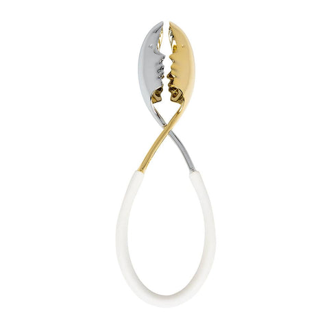 KISS Gold/Silver Salad Tongs with White Handle
